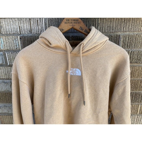 The North Face Women's LARGE Cropped Front High Low Hoodie Tan Beige Pullover - Picture 3 of 6